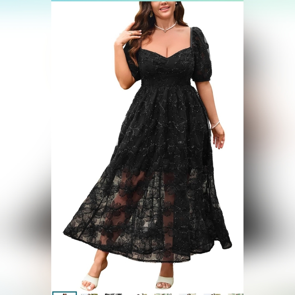 Chic Black Lace Maxi Dress